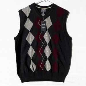 NWT Joseph Abboud Gray Argyle Sweater Vest V Neck Men's M
